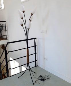 RB11 - Staande sprietlamp jaren 50 - glazen kappen - VERKOCHT