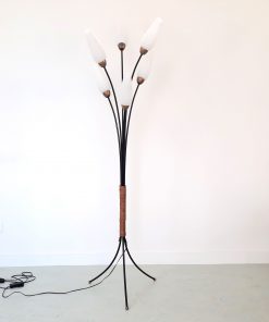 Alternative view of RB11 - Staande sprietlamp jaren 50 - glazen kappen - VERKOCHT