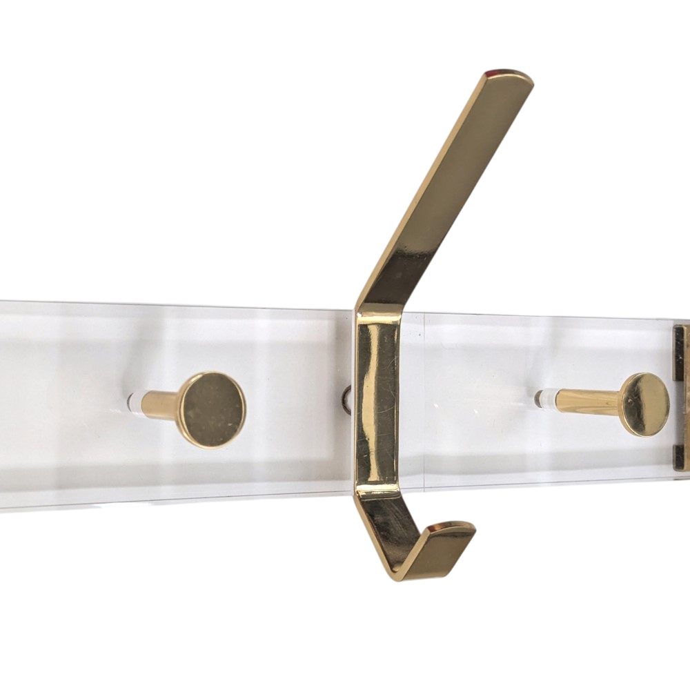 KE28 - Kapstok - Perspex en Messingen haken - Regency