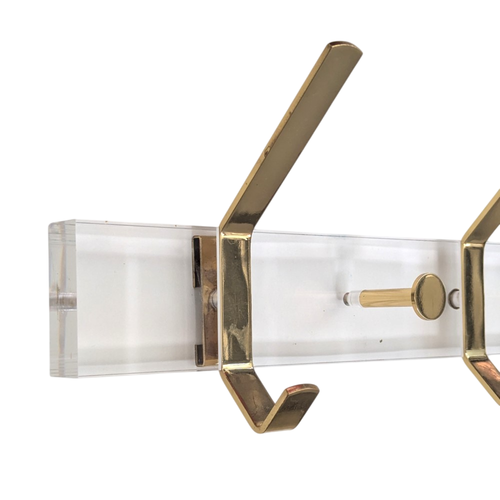 KE28 - Kapstok - Perspex en Messingen haken - Regency