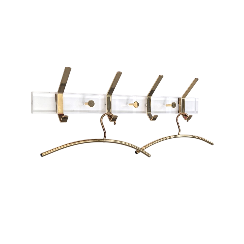 KE28 - Kapstok - Perspex en Messingen haken - Regency