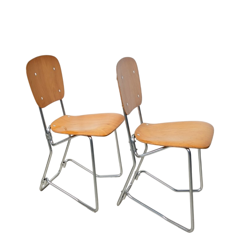 KE30 - Stapel stoelen - ALU Flex - Jaren 60 - PPS