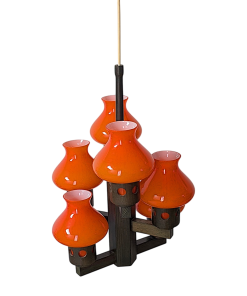HG44 - Jaren 70 hanglamp - Oranje - Aneta Zweden