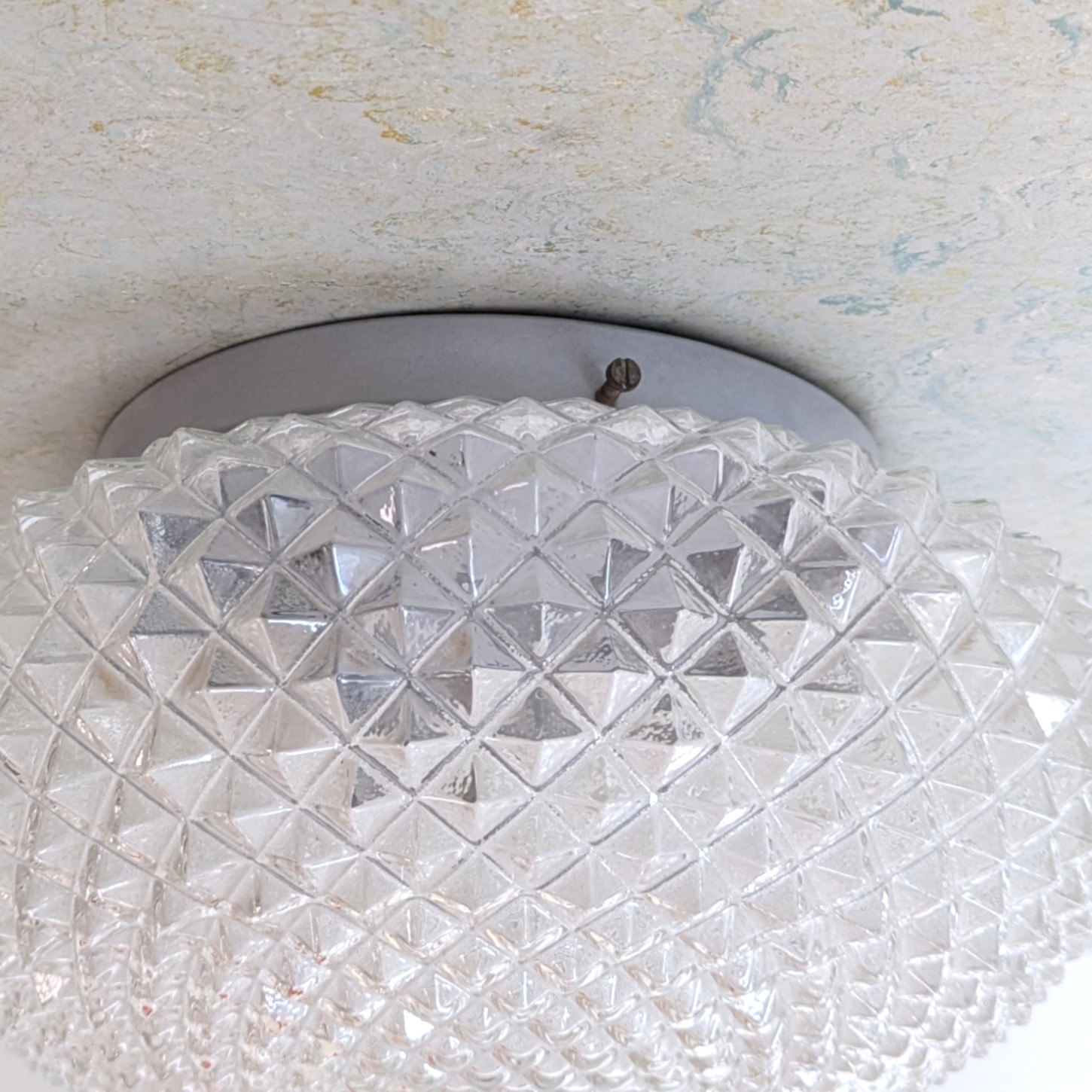 HF35 - Plafondlamp kristal glas - RZB - Jaren 60 - ananasmodel