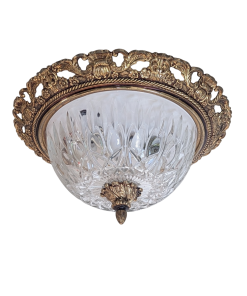 HF38 - Klassieke plafondlamp - Kristal en messing