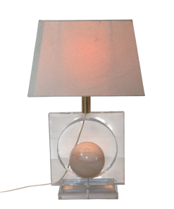 Alternative view of HF40 - Hollywood Regency Tafellamp - Acrylglas - Italy - VERKOCHT
