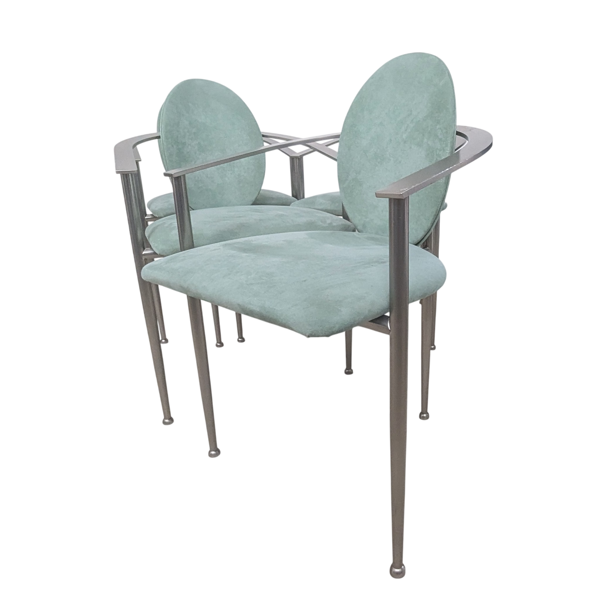 HE50 - Belgo Chrom Memhis stijl Eetkamerstoelen - 4 stuks