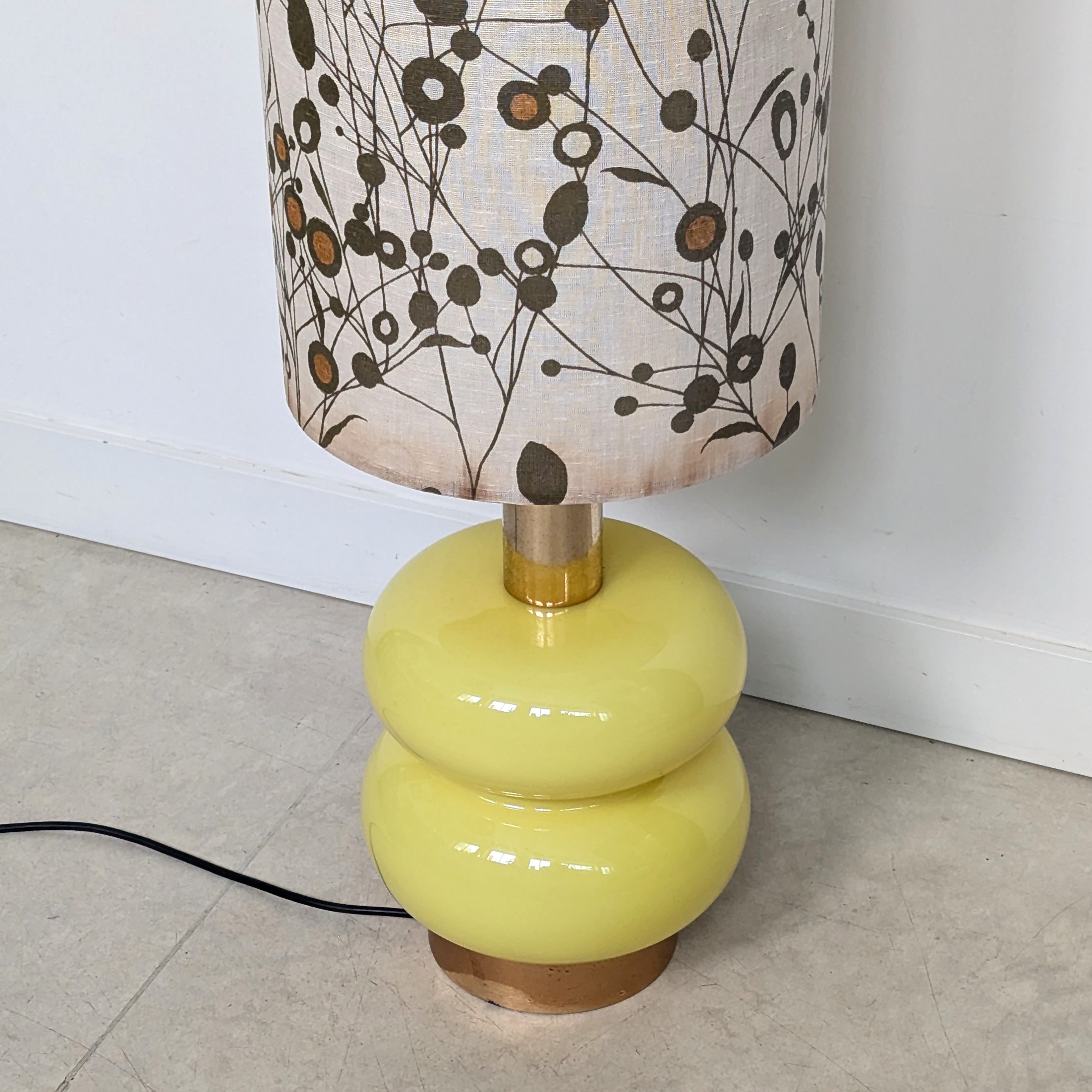 HE42 - Staande lamp Jaren 60/70 - Glas en stof